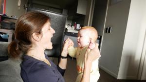 On se marre bien avec maman le matin !