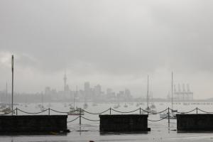 Vue de Auckland depuis l'aquarium.