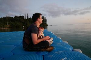 Sur le "ponton" au coucher du soleil