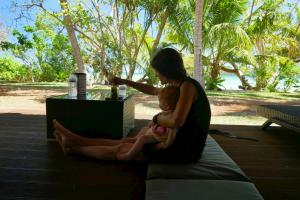 Déjeuner au bungalow