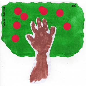 Pommier : mon œuvre la plus récente à la crèche.