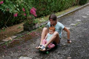 J'aime la descente avec maman !