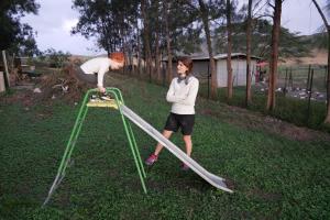 Il y avait un vieux toboggan, je l'ai immédiatement reperé