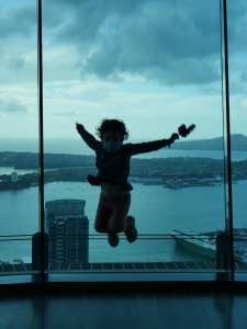 Dans la Sky Tower - à 200 mètres du sol